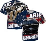 STEWART-HAAS RACING Men's Stewart-Haas Racing Team Collection White Aric Almirola Smithfield Sublimated Patriotic Total Print T-Shirt
