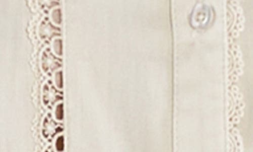 Billy T Sweet Confection Lace Inset Button-up Shirt In Iced Latte