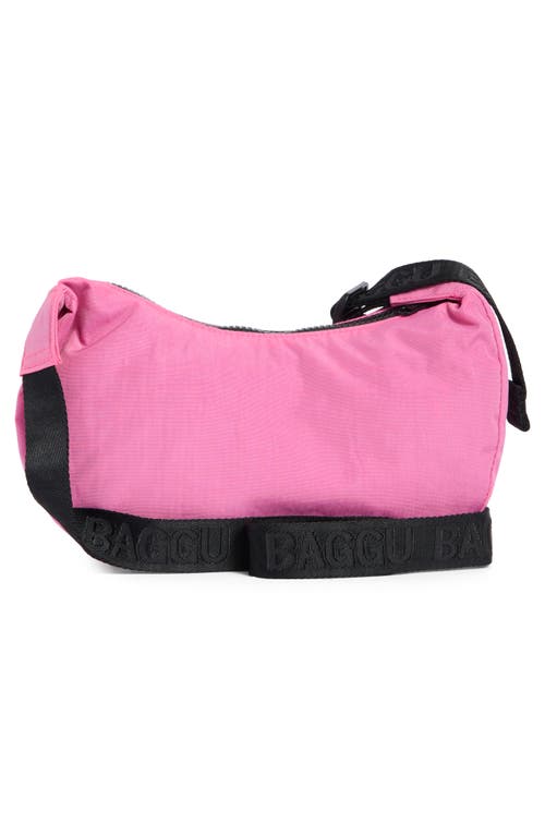 Baggu Small Recycled Nylon Crescent Bag In Pink