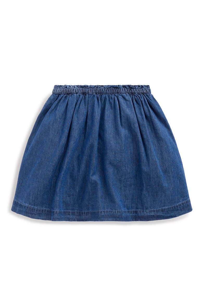 Kids' Button Front Chambray Skirt, Alternate, color, MID WASH