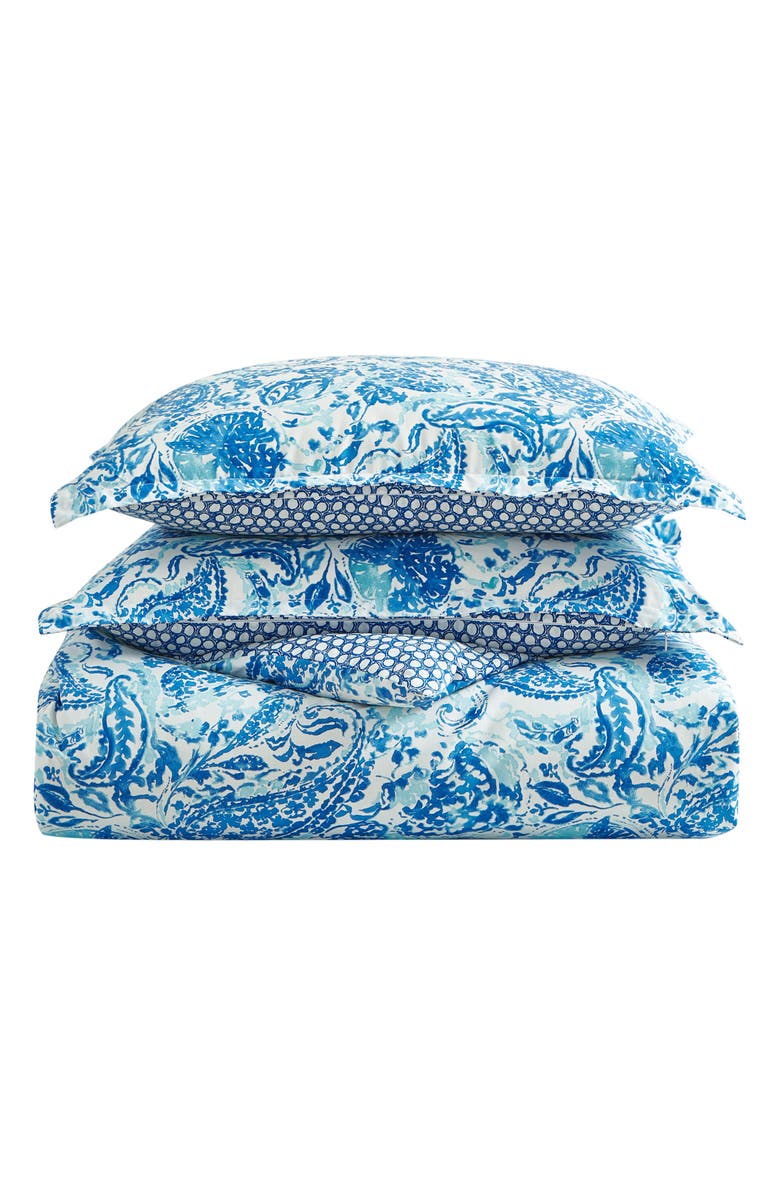 POPPY AND FRITZ Brooke Cotton Comforter & Shams Set, Main, color, Turquoise/ Aqua