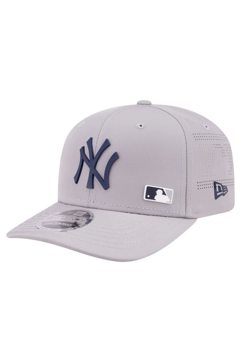 Men's New Era Gray New York Yankees Laser Perforated 9SEVENTY Adjustable Hat, Main, color, Gray