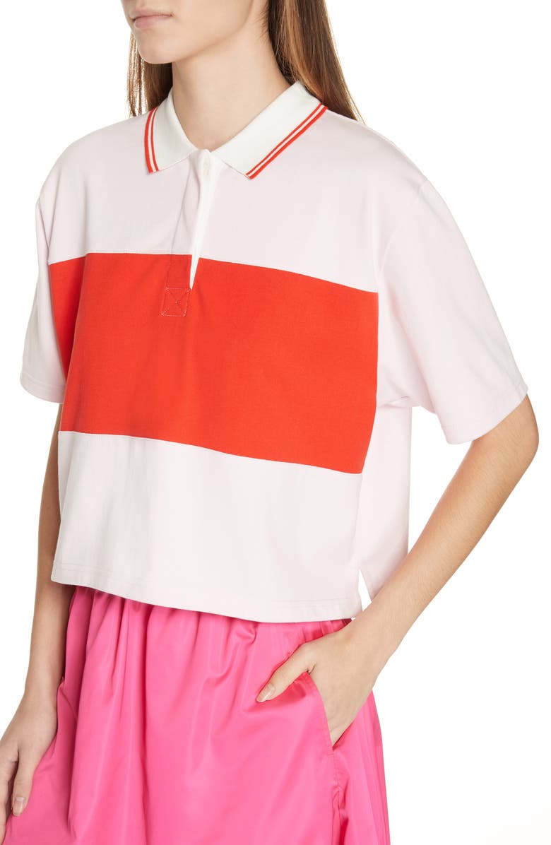 Tory Sport by Tory Burch Tory Sport Colorblock Crop Polo, Alternate, color, 