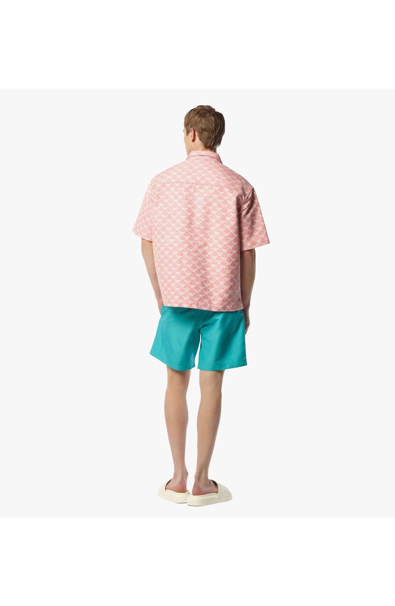 MCM Logo Print Swim Trunks, Alternate, color, Beige