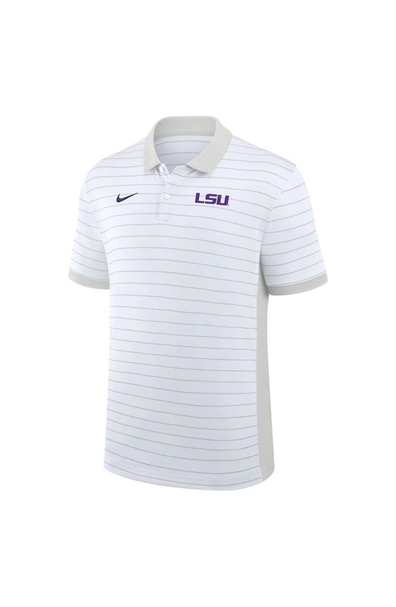 Nike Men's Nike White LSU Tigers 2025 Early Season Coaches Sideline Victory Stripe Performance Polo, Alternate, color, White