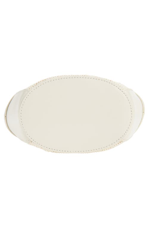 Marni Micro Tropicalia Logo Woven Top Handle Bag In White