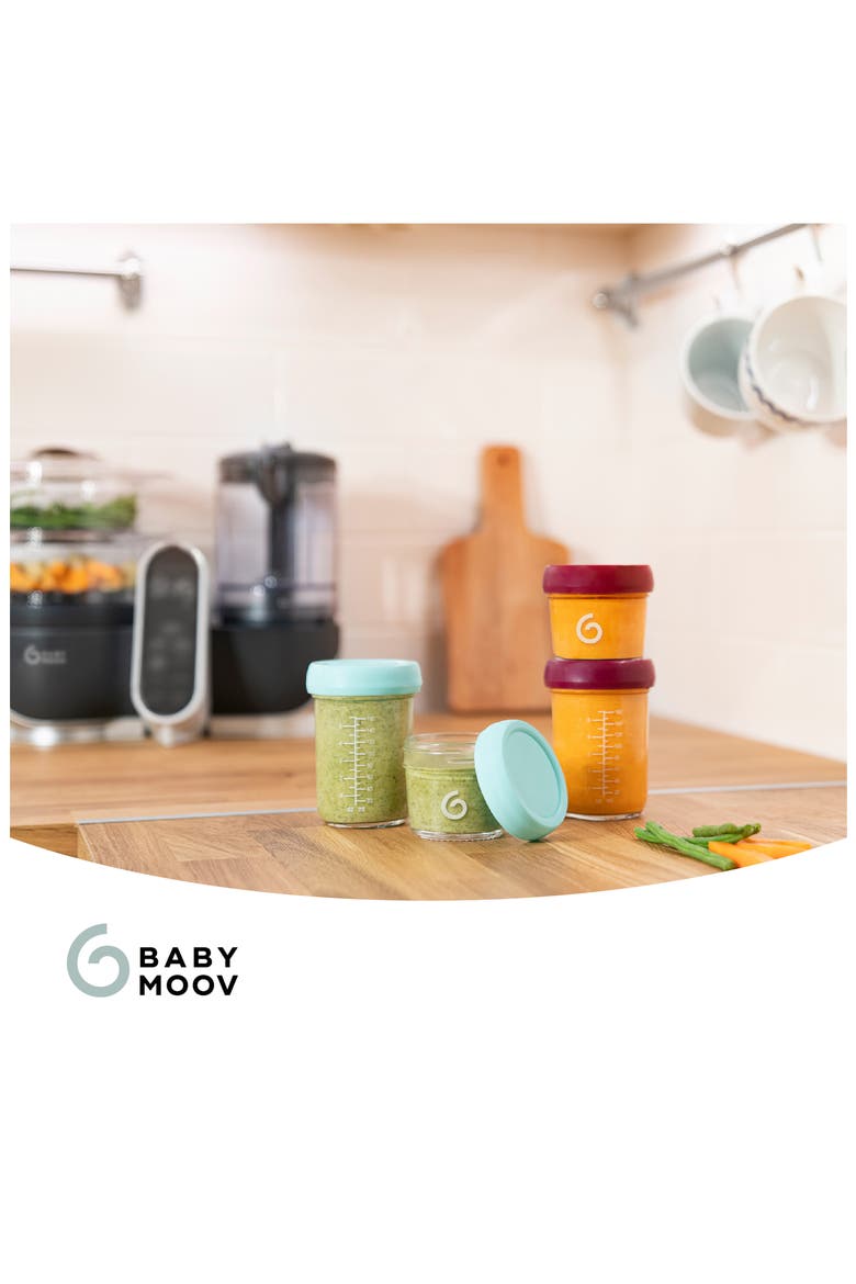 Babybols 4 4-Ounce & 4 8-Ounce Glass Jar Baby Food Storage Container Set, Alternate, color, MULTI