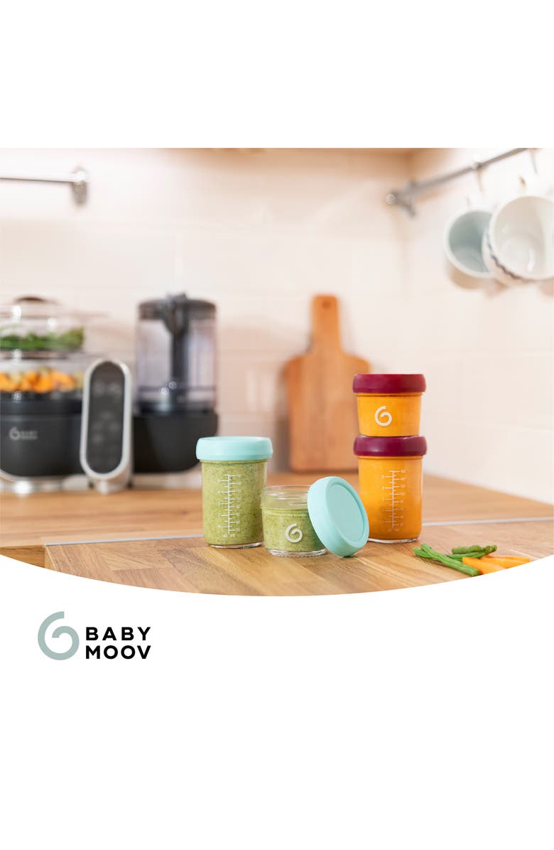 Babymoov Babybols 4 4-Ounce & 4 8-Ounce Glass Jar Baby Food Storage Container Set, Alternate, color,