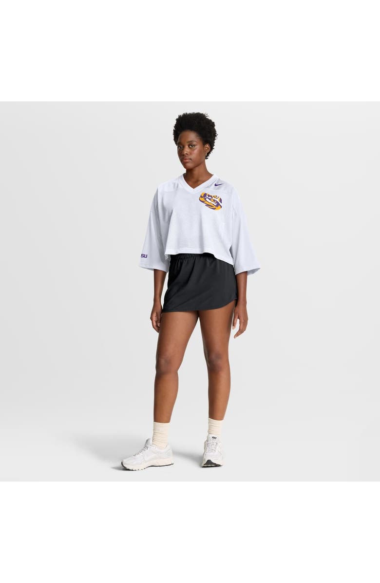Nike Women's Nike White LSU Tigers Cropped Mesh Dri-FIT Fashion Jersey, Alternate, color, White