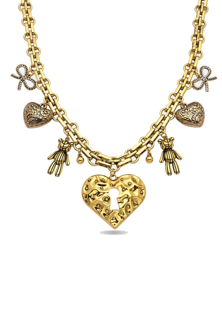 Kara Charm Necklace, Main, color, GOLD