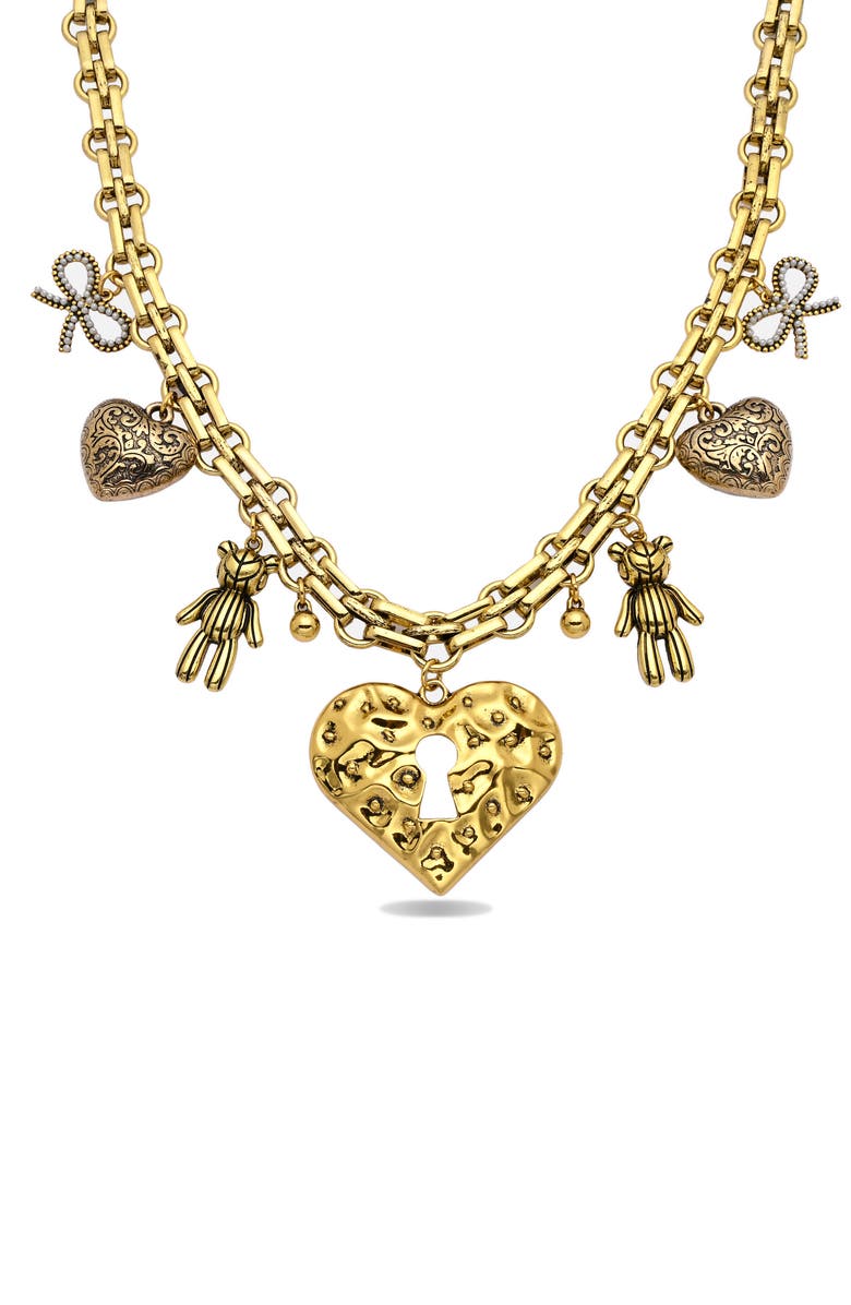 EYE CANDY LOS ANGELES Kara Charm Necklace, Main, color, Gold