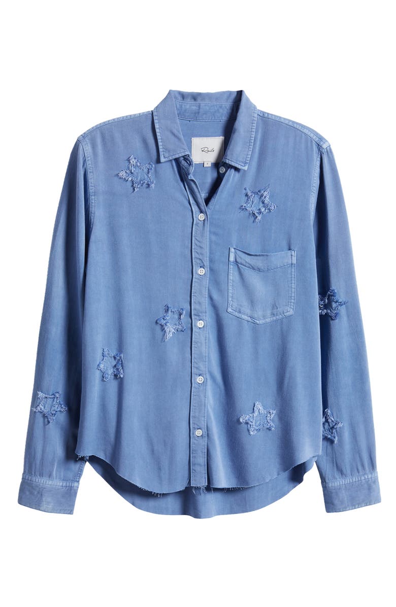 Rails Ingrid Star Appliqué Raw Hem Button-Up Shirt | Nordstromrack