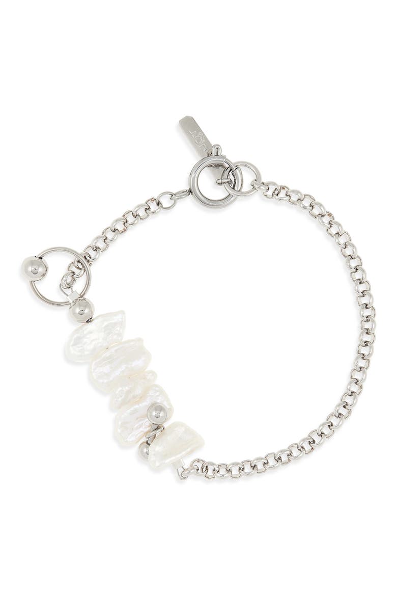 Sunny Biwa Pearl Bracelet, Main, color, PALLADIUM