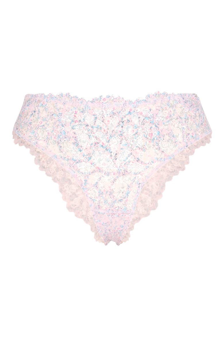 Savage Not Sorry Printed Lace Cheeky Panties, Alternate, color, PINK CHERRY BLOSSOM POP