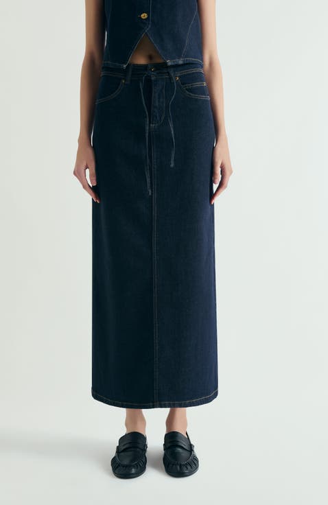 Denim Midi Skirt