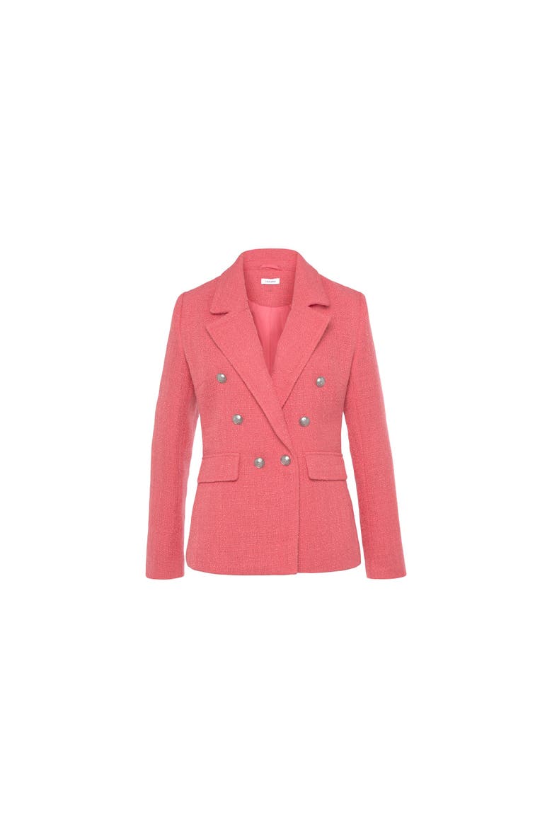 Double Breasted Boucle Blazer, Alternate, color, Coral