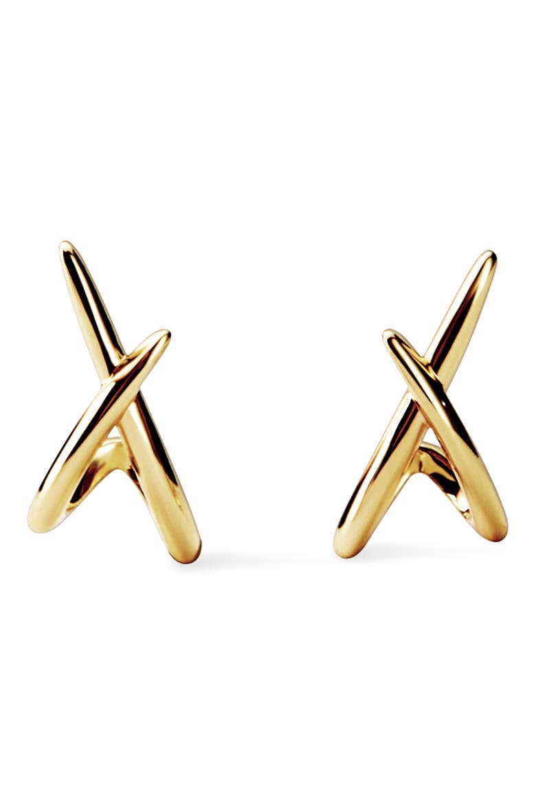 Sloane Crisscross Stud Earrings, Main, color, GOLD