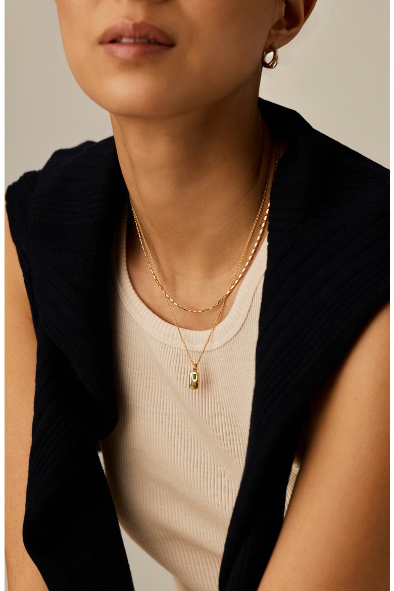 Molten Stone Bean Pendant Necklace, Alternate, color, GOLD
