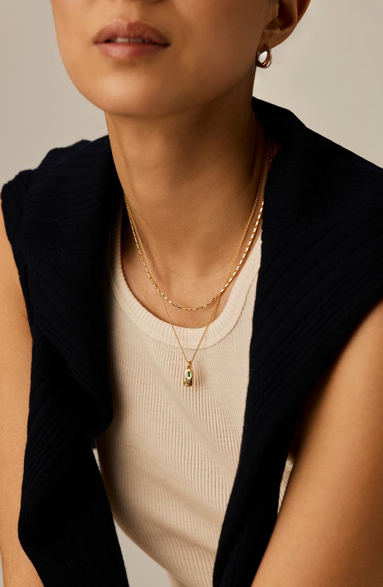 Missoma Molten Stone Bean Pendant Necklace, Alternate, color, Gold