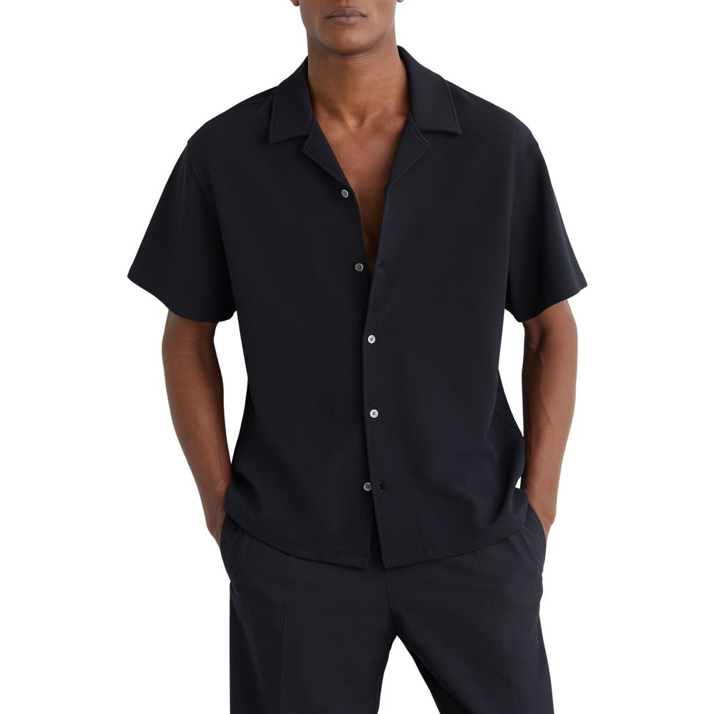 Reiss Cedric Camp Shirt In Black