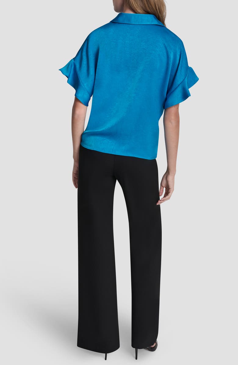 DKNY Crinkle Button-Up Shirt, Alternate, color, Ocean Blue