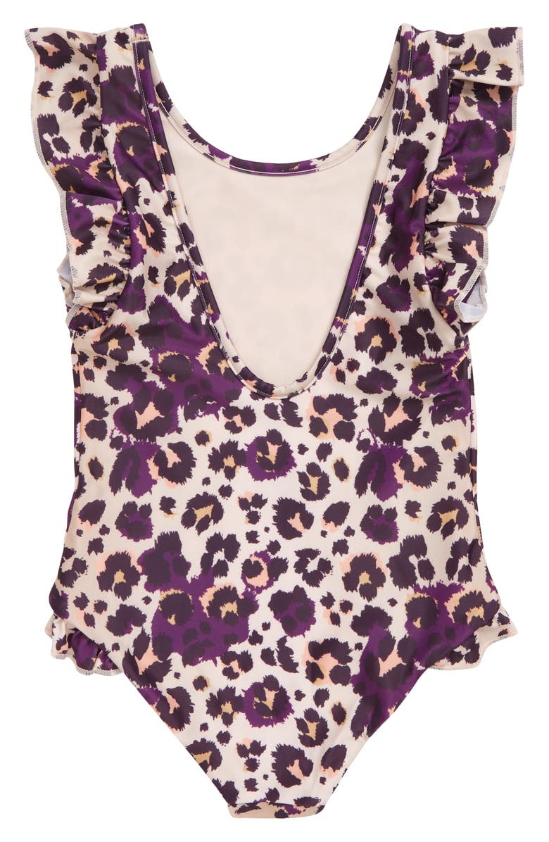 Boardies Kids' Ruffles Cheetah Print One-Piece Swimsuit, Alternate, color, Multi