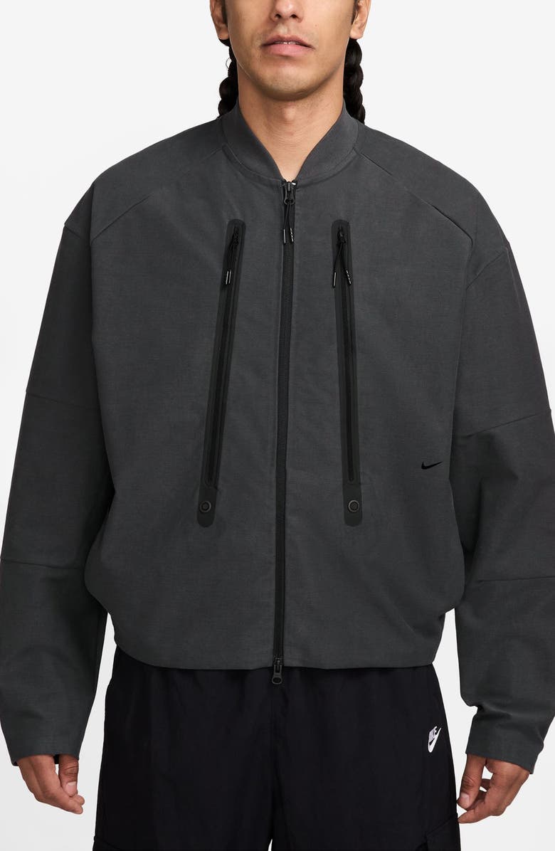 Nike Tech Shori Bomber Jacket, Main, color, 060 Anthra/Black