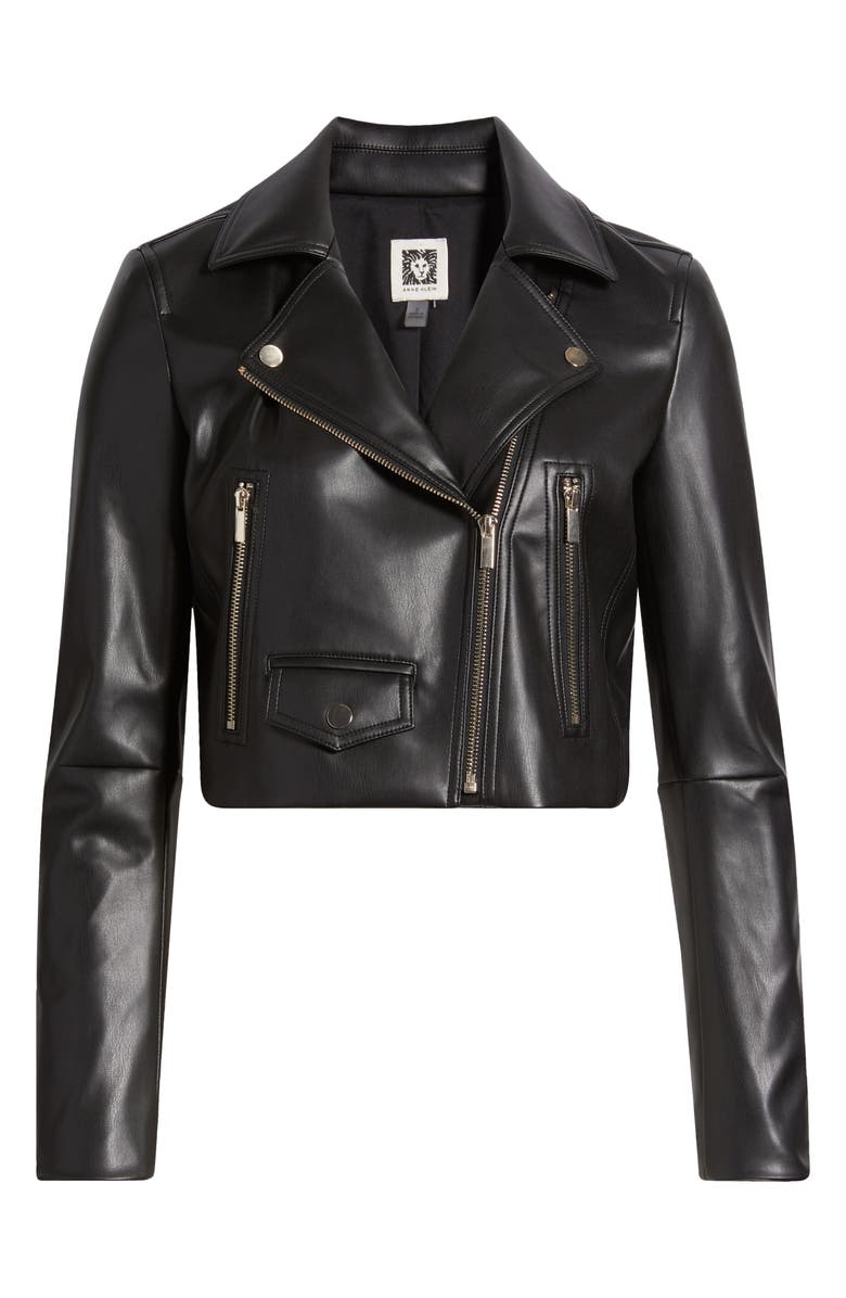 Anne Klein Faux Leather Moto Jacket, Alternate, color, 