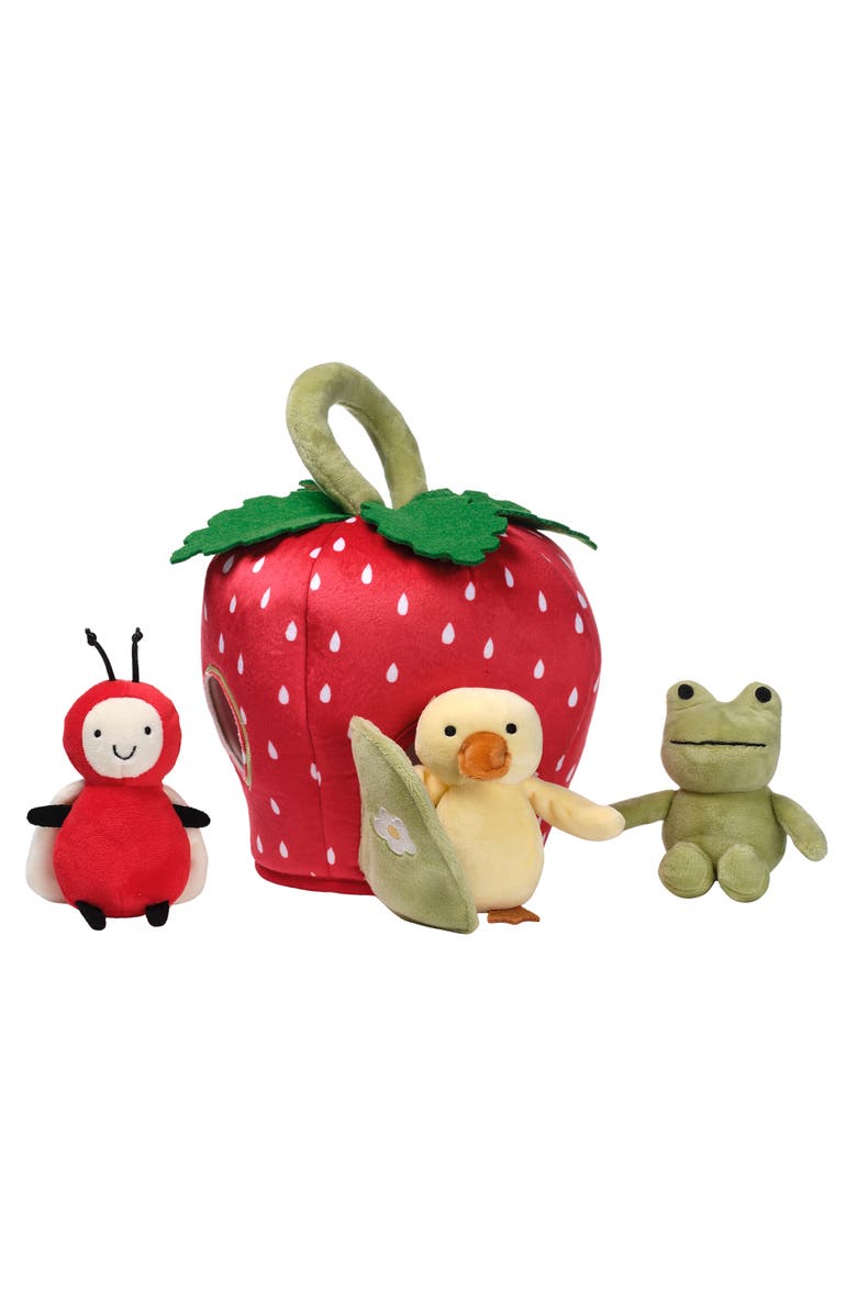 Lambs & Ivy Strawberry Soft Plush Interactive Play Set with Stuffed Animal Toys, Alternate, color, Red