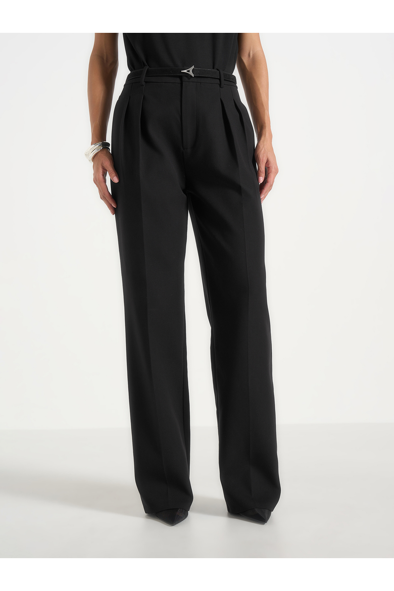 Julie Tailored Twin Pleat Pants, Main, color, Black
