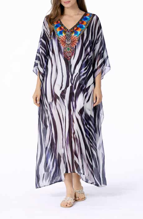 RANEES Print V-Neck Maxi Caftan
