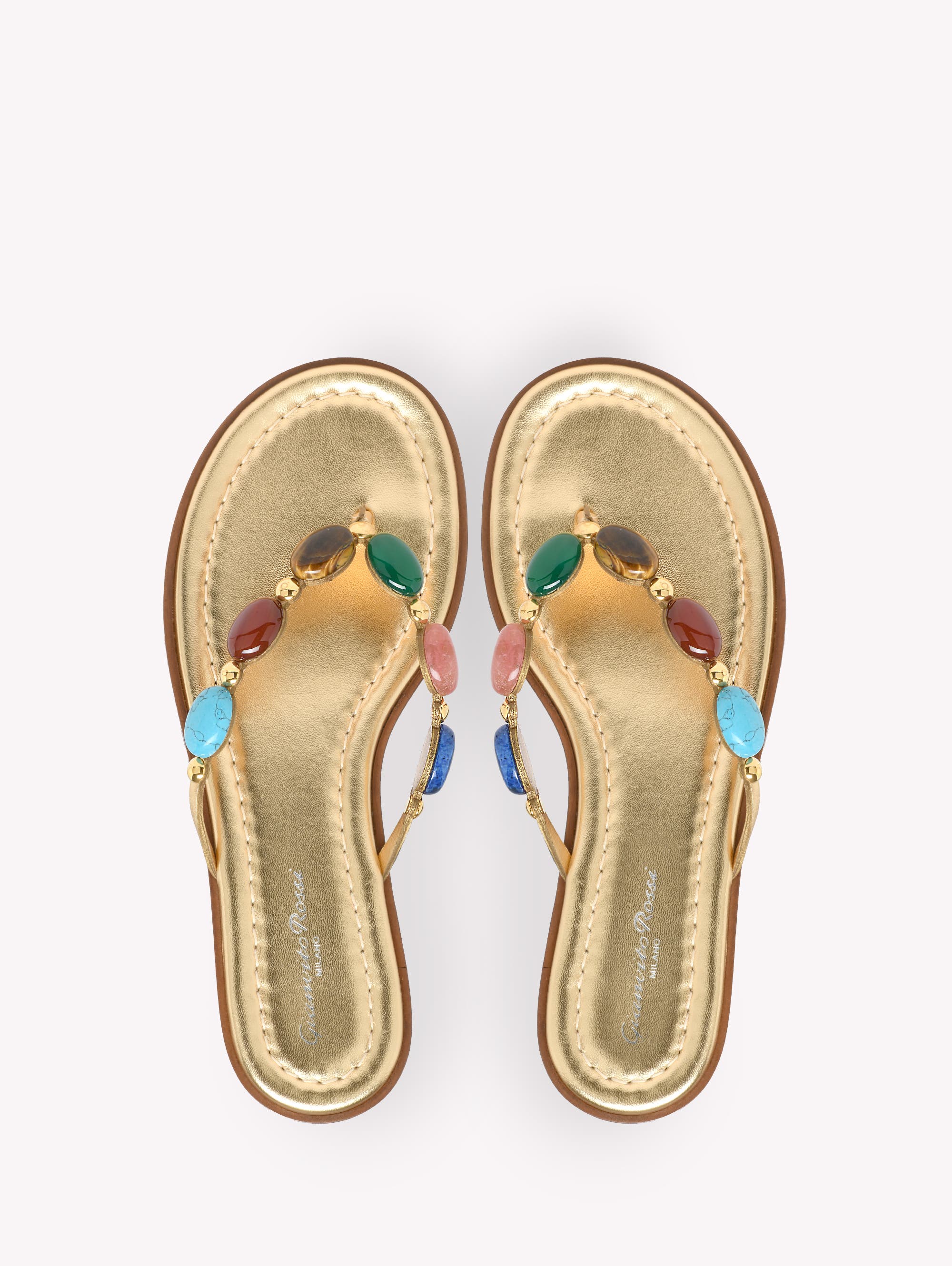 Gianvito Rossi Shanti Thong 05 Sandals, Alternate, color, Gold Suede