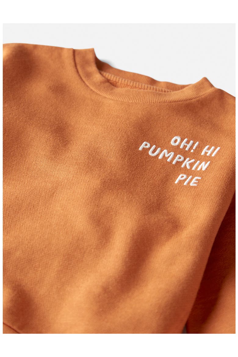 Kids' Pumpkin Pie Organic Cotton Sweatshirt, Alternate, color, OH HI ORANGE