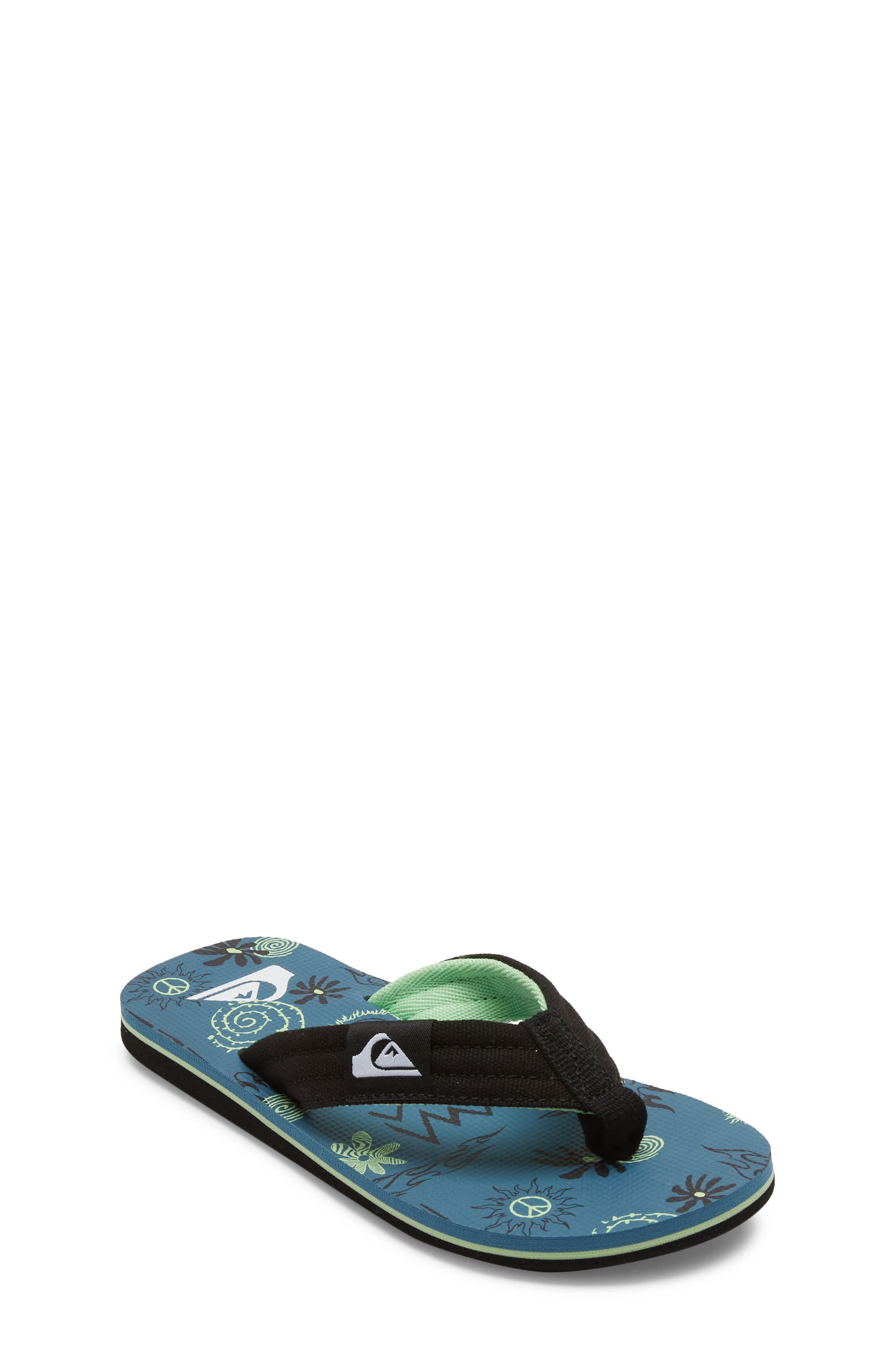 Kids' Molokai Layback II Flip Flop, Main, color, BLACK/ BLUE/ GREEN