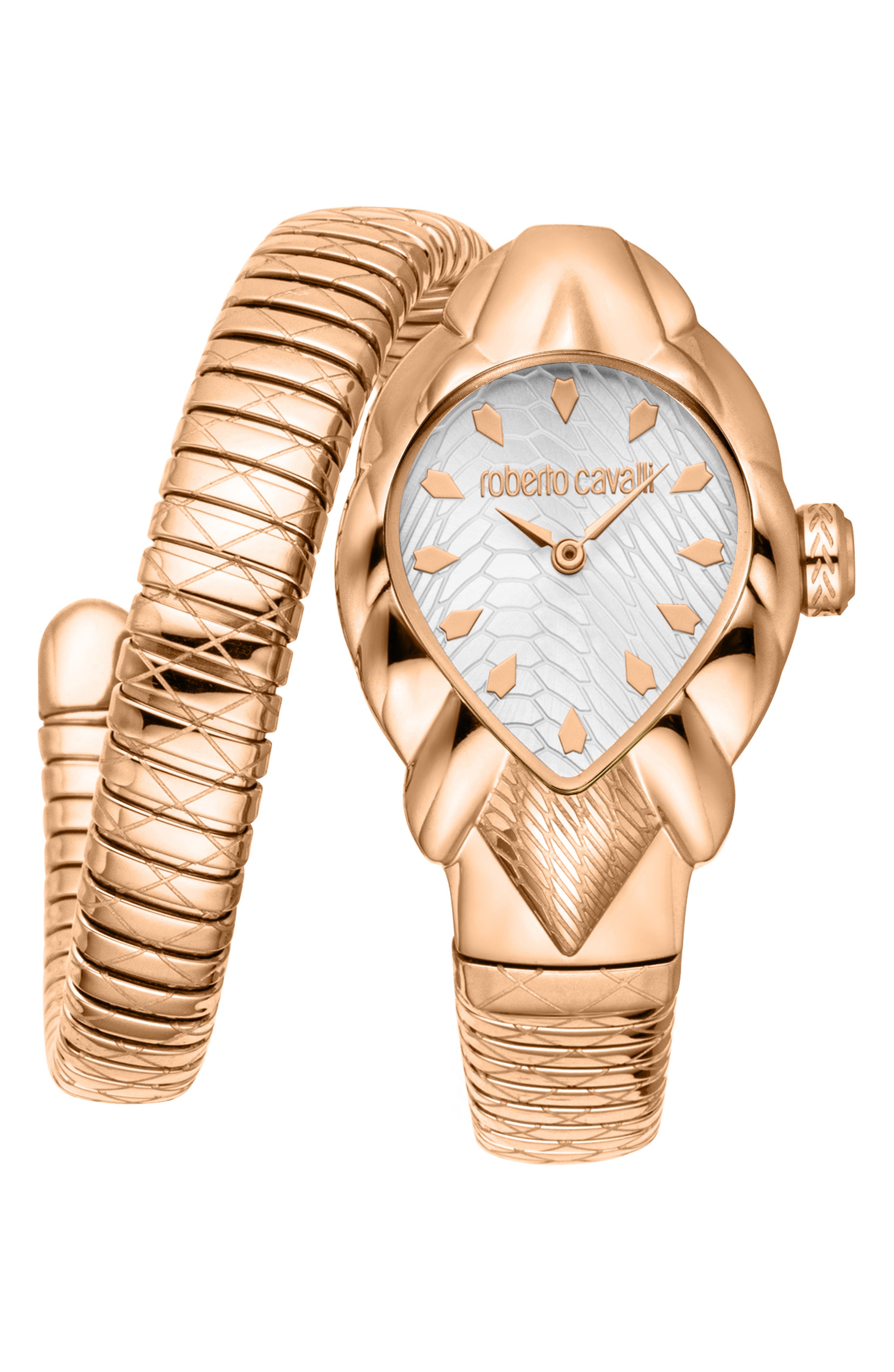 Roberto Cavalli Fiaba Snake Wraparound Bracelet Watch, 24.5mm x 39mm