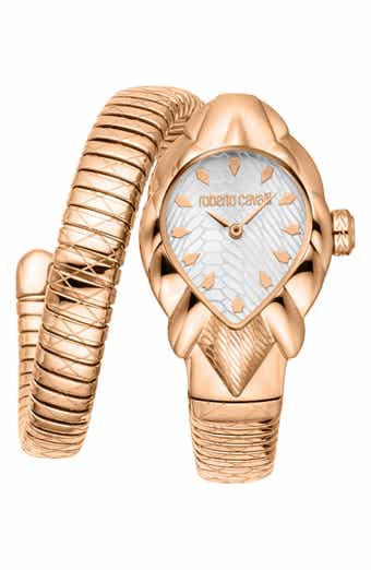 Roberto Cavalli Fiaba Snake Wraparound Bracelet Watch, 24.5mm x 39mm