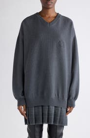 Balenciaga Long Sleeve Layered Sweater Dress