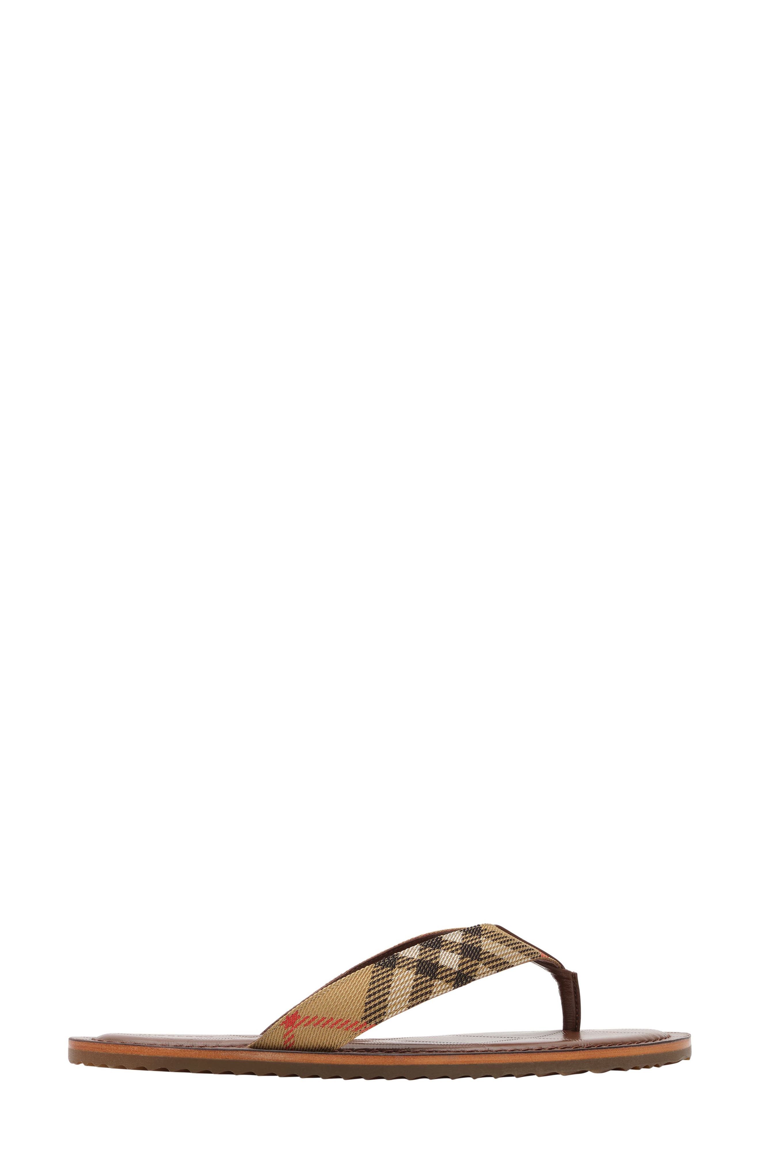 Burberry Pavillion Check Flip Flip, Main, color, Sand Ip Check