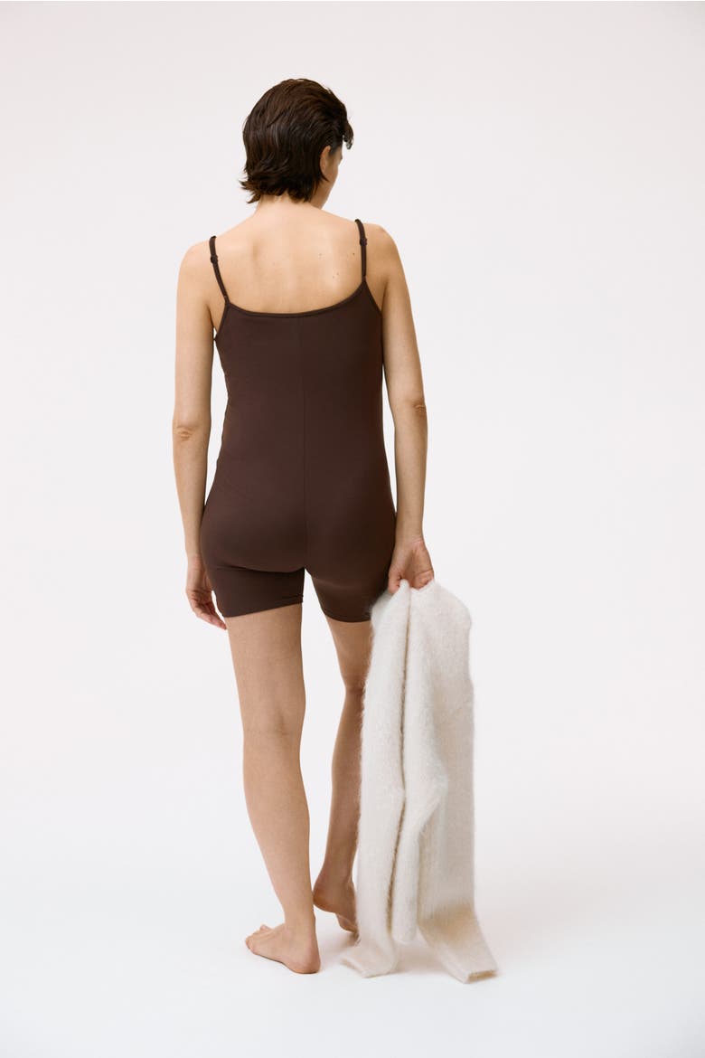 Mama Shelf-bra Romper, Alternate, color, Dark brown