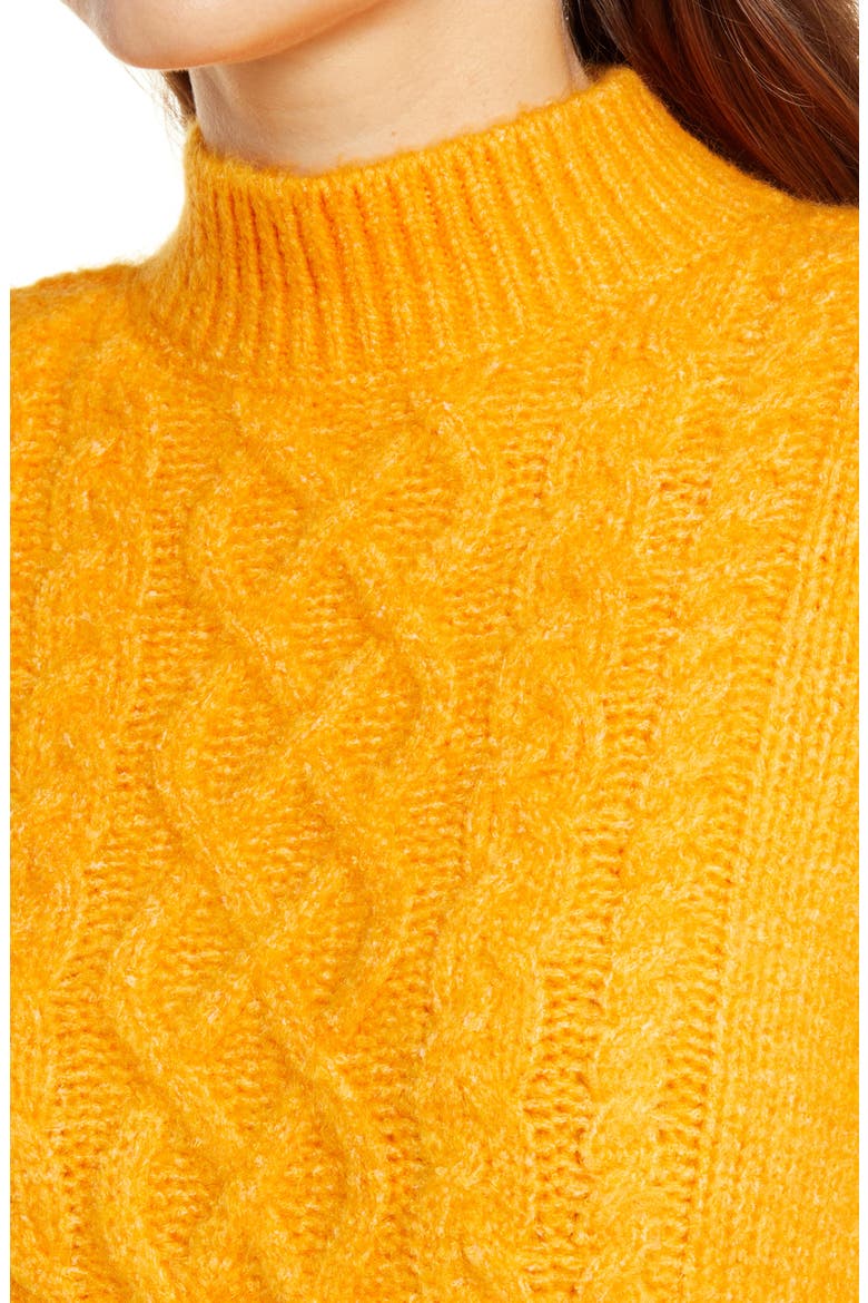 x Atlantic-Pacific Cable Knit Sweater, Alternate, color, ORANGE BRIGHT