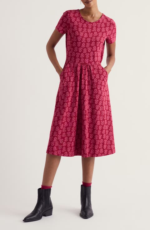 April Floral Stretch Cotton Jersey Dress