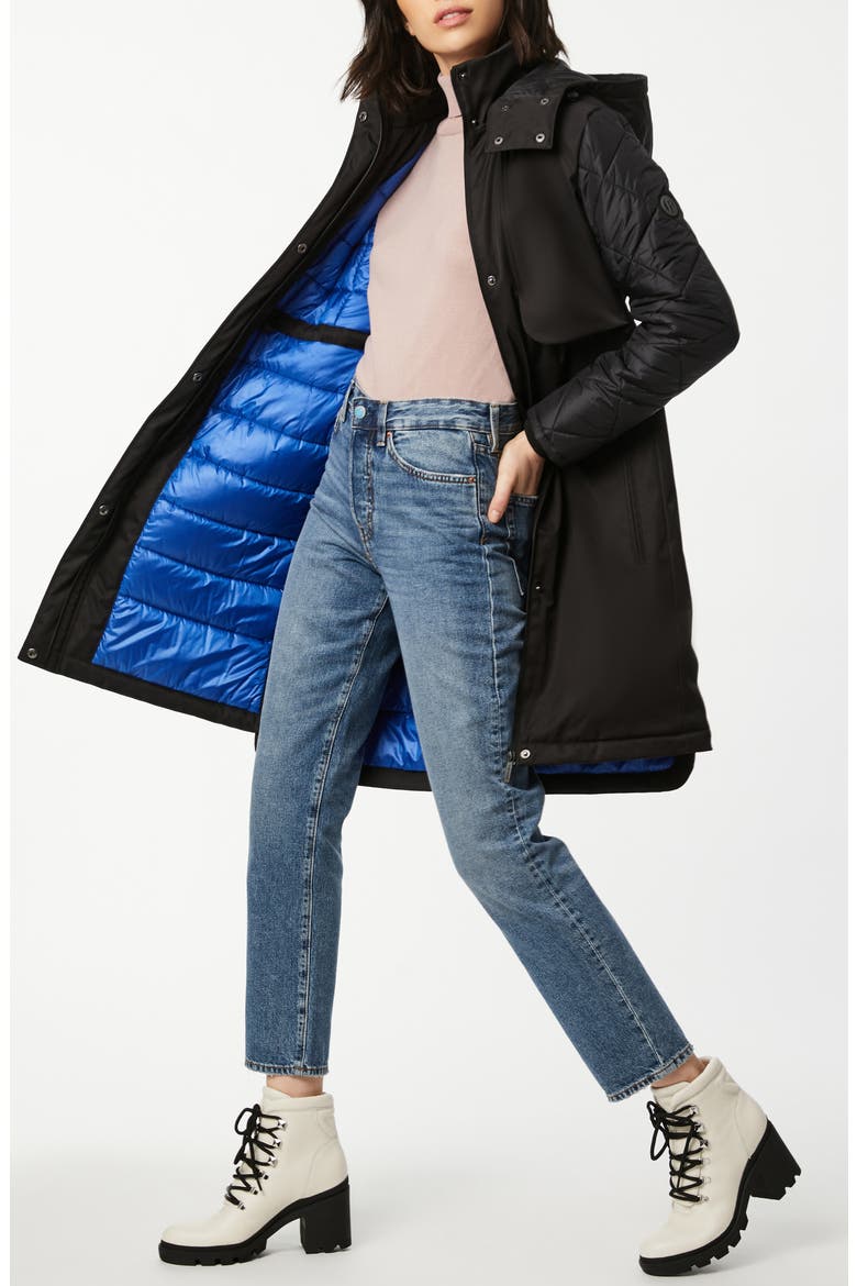 Water Resistant Parka with Removable Hood, Alternate, color, BLACK