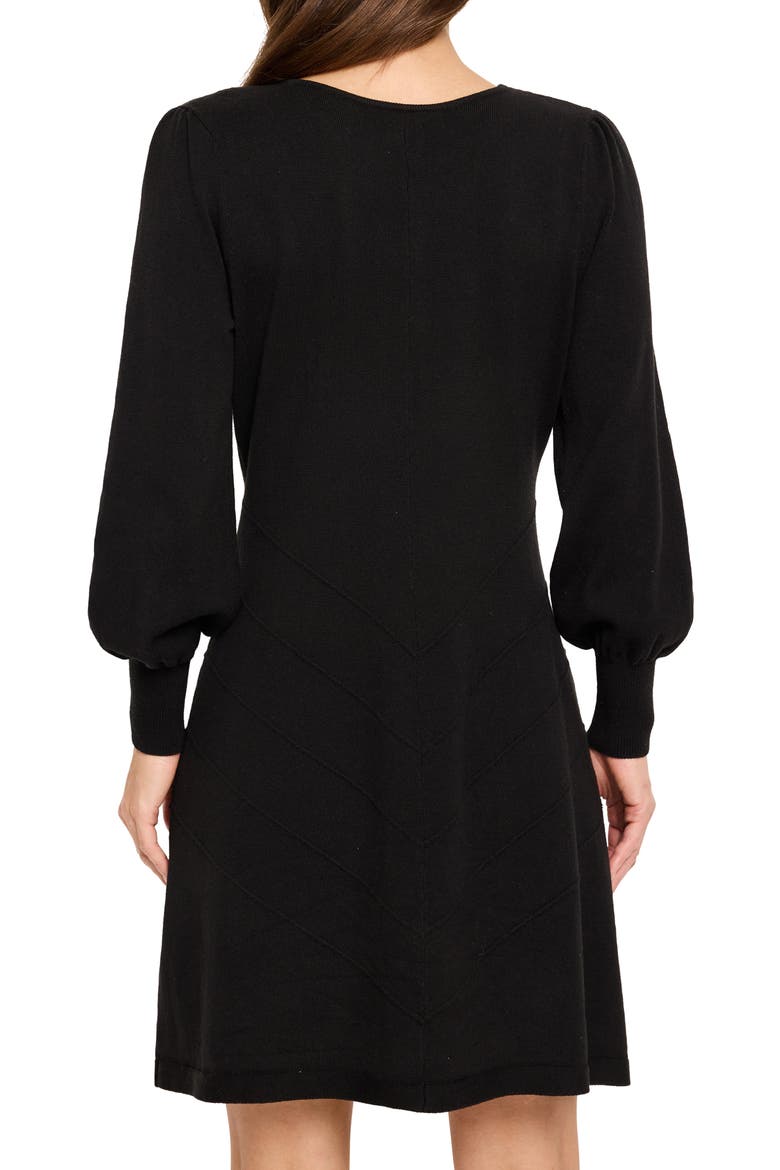 Twirl Time Long Sleeve Dress, Alternate, color, BLACK ONYX