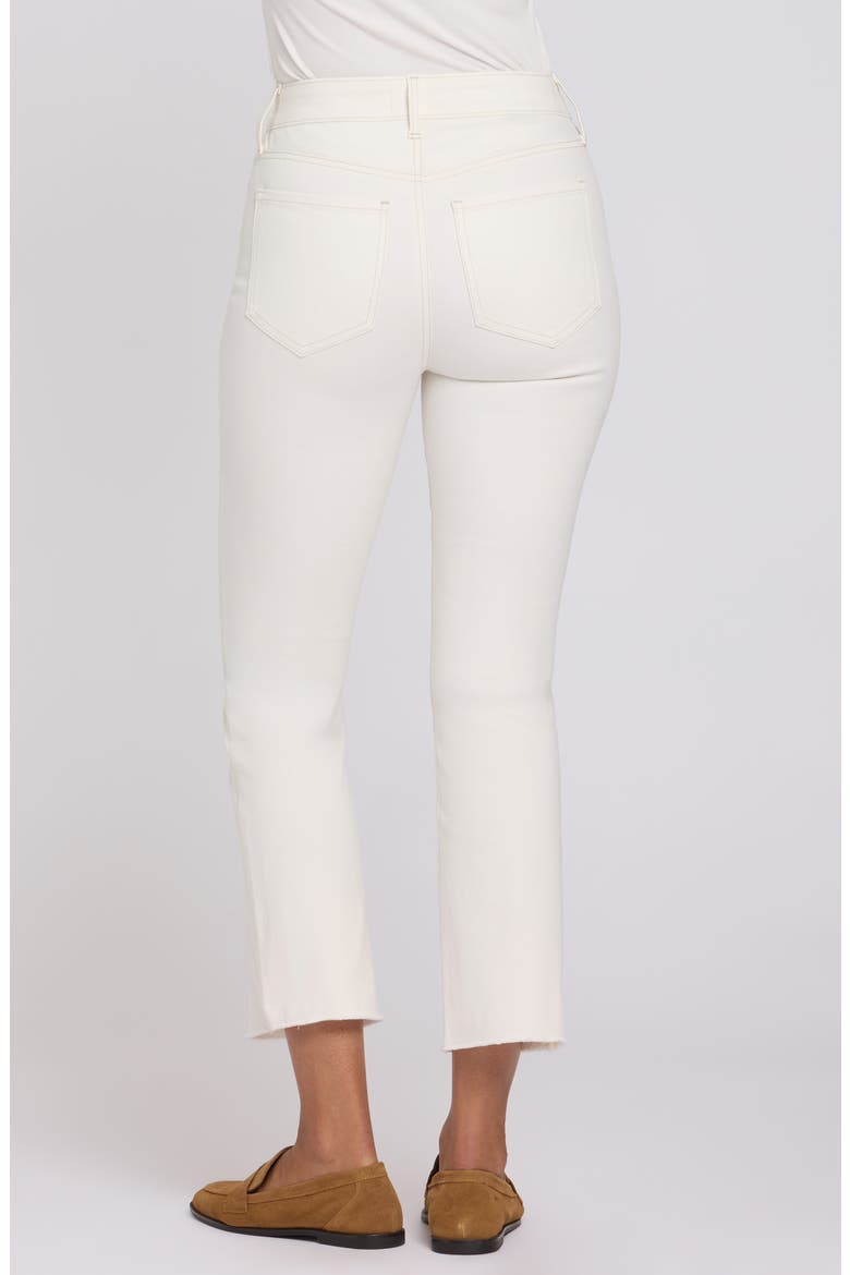 Billie Mini High Waist Fray Hem Ankle Bootcut Jeans, Alternate, color, VINTAGE WHITE