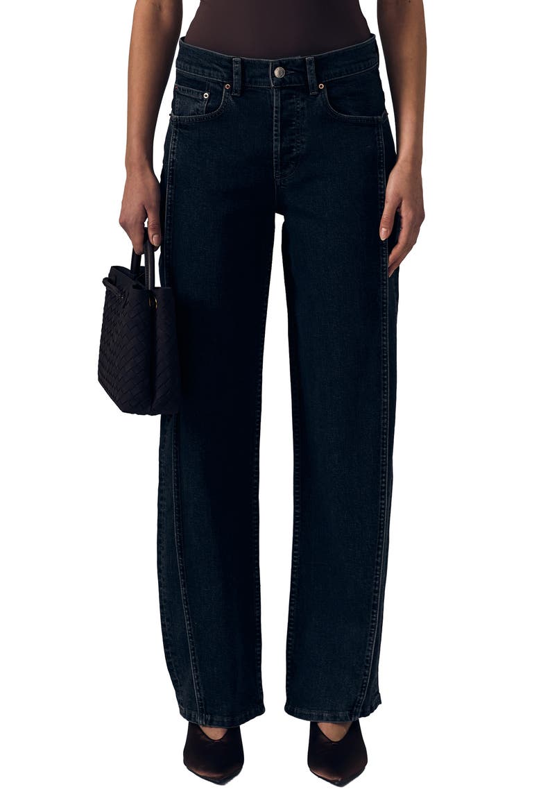 Nomad Tuck Straight Leg Jeans, Main, color, FADE TO BLACK