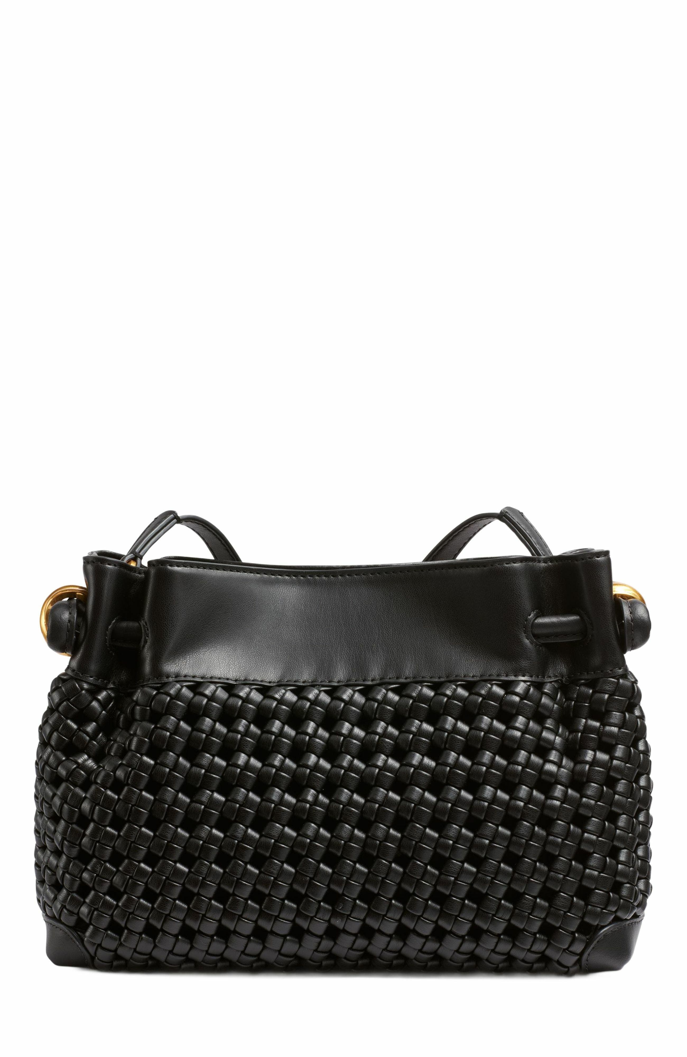 Cashmere Woven Crossbody Bag, Alternate, color, Black/Gold