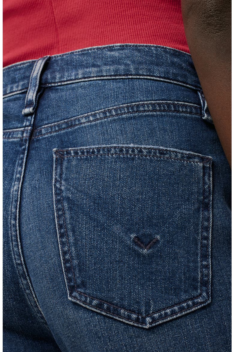 Remi Raw Hem High Waist Crop Straight Leg Jeans, Alternate, color, DEEP DIVE
