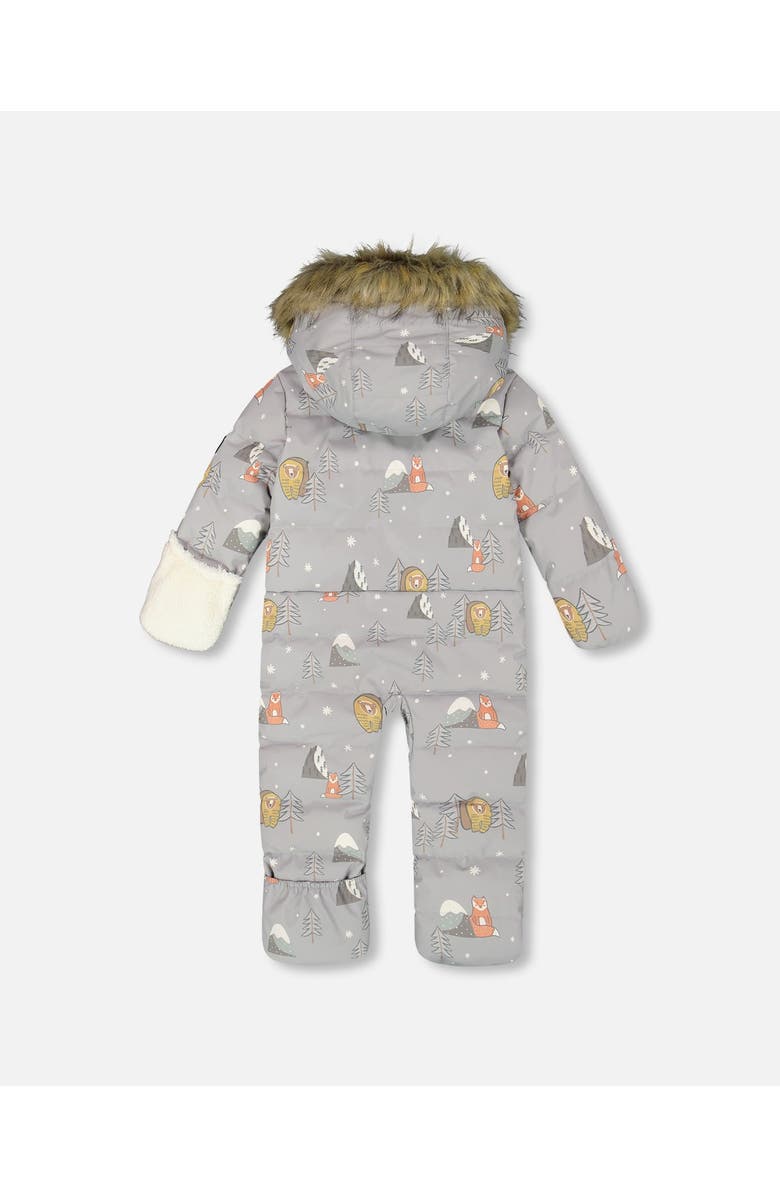 Deux par Deux One-Piece Snug Snowsuit Designed for Car Seat Bear, Alternate, color, Gray