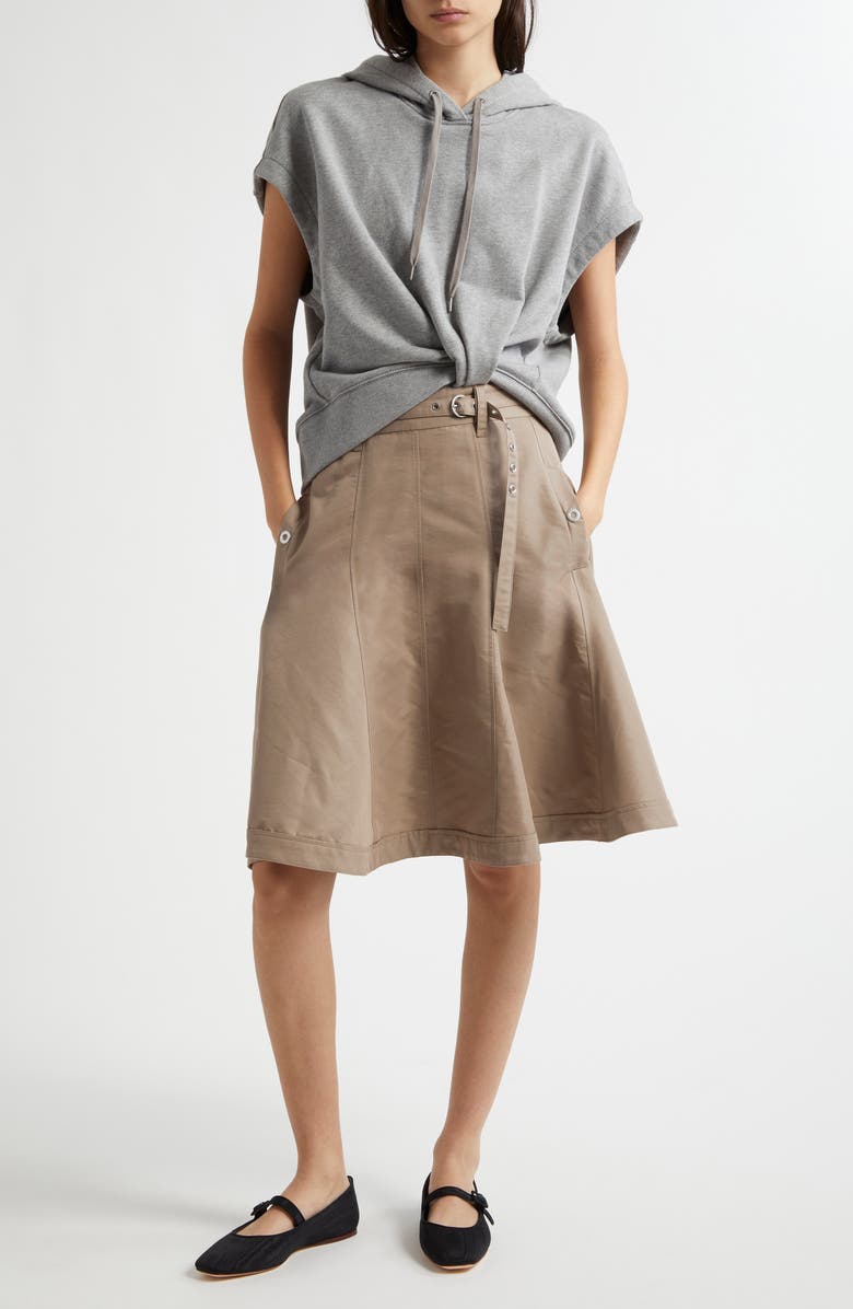 3.1 Phillip Lim Mixed Media Hoodie Dress, Main, color, Grey Melange Portobello