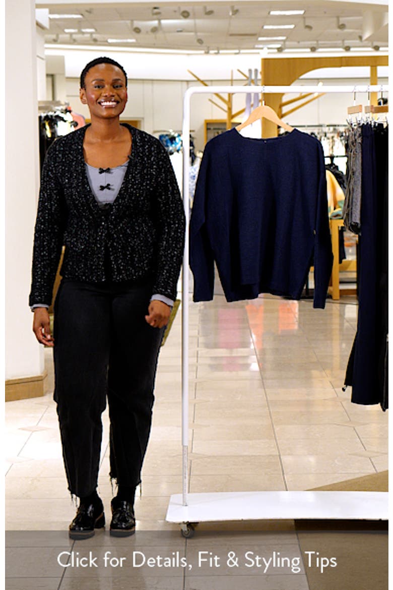 Crinkled Boxy Long Sleeve Stretch Organic Cotton Top video